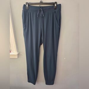 Athleta Joggers Sweatpants Drawstring Waist Teal Blue Green Pockets Size ST